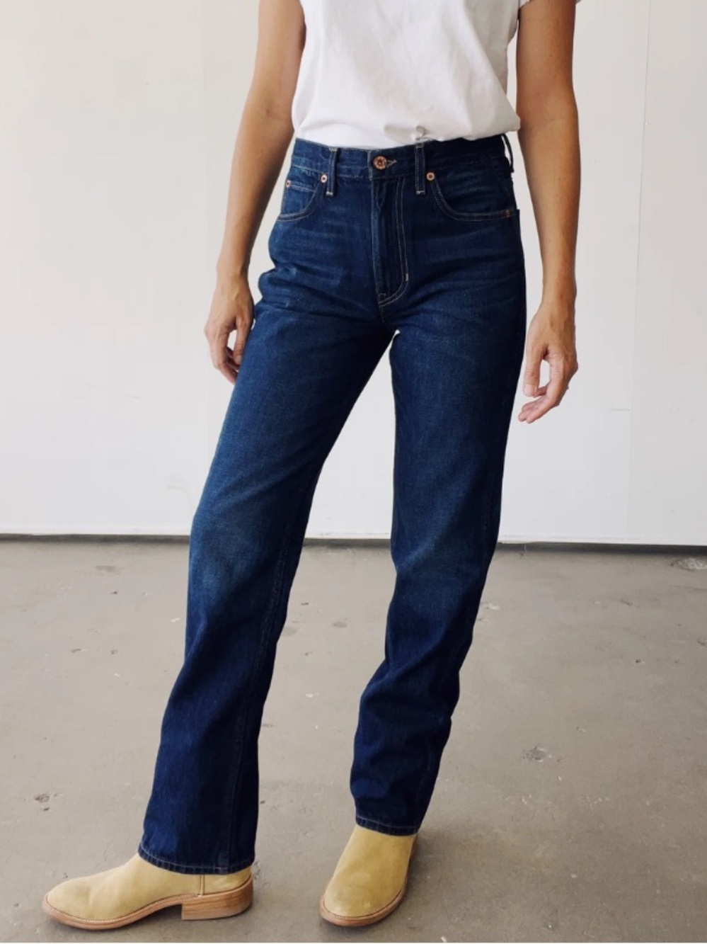 Hey Gang “Eddy” Straight Dark Denim 100% cotton jeans